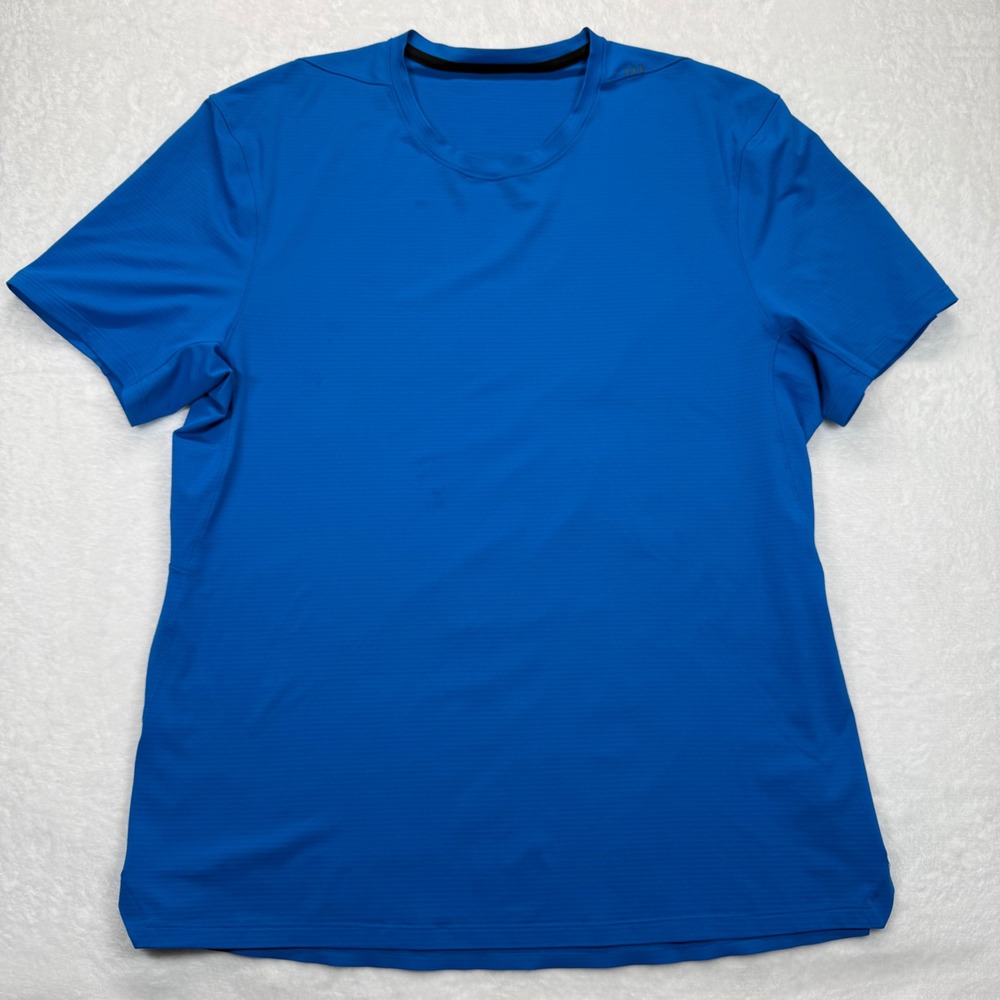 Lululemon Mens T-Shirt Athletic Fit Breathe Quick-Dry Blue Size‎ L READ